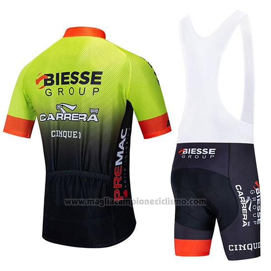 2020 Abbigliamento Ciclismo Biesse Carrera Verde Nero Manica Corta e Salopette